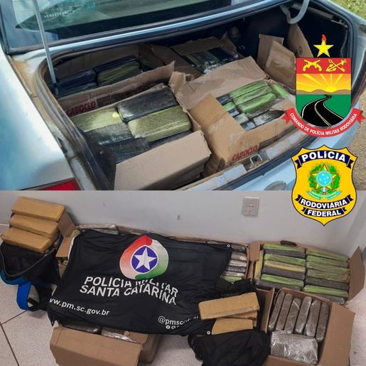 Operação Policial resulta na apreensão de 105 Kg de maconha na SC 350