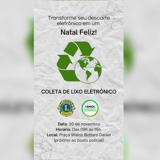 Lions Clube Universidade promove coleta de lixo eletrônico em SMO