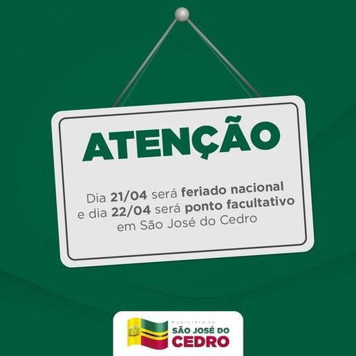 São José do Cedro e Palma Sola decretam ponto facultativo