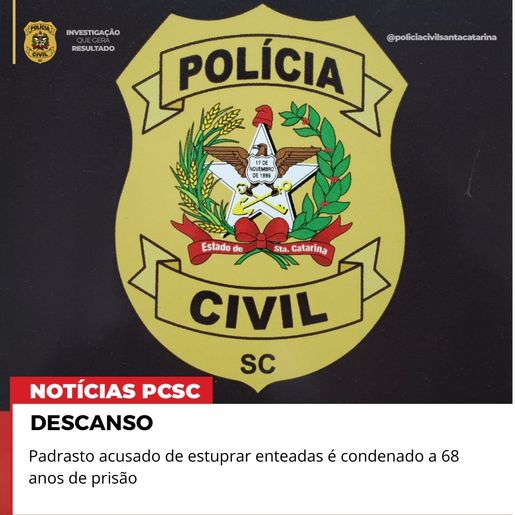 Acusado de estuprar enteadas é condenado a 68 anos em Descanso