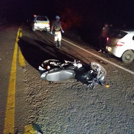 Rapaz fica ferido em acidente na SC 163