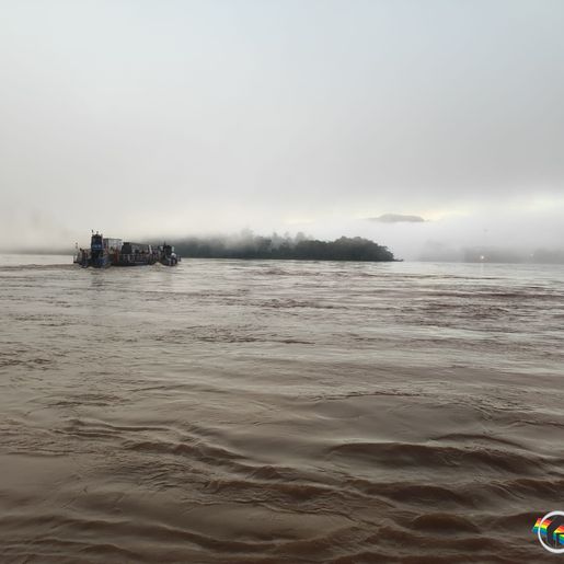 Elevação do nível do rio Uruguai não afeta o trânsito em Itapiranga