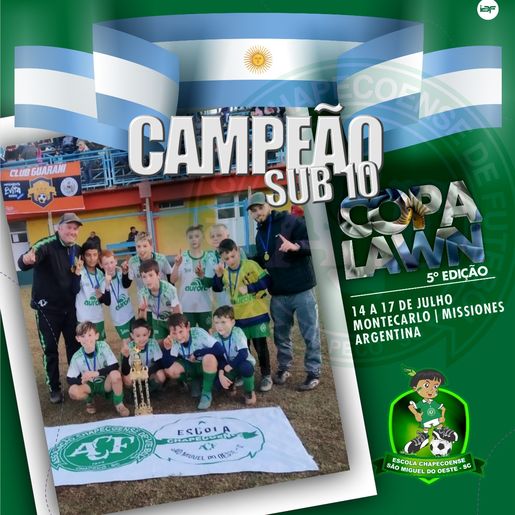 Escola da chapecoense de São Miguel do Oeste é campeã internacional