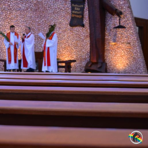 Celebração de Domingo de Ramos é transmitida pela Peperi e sem presença de fiéis