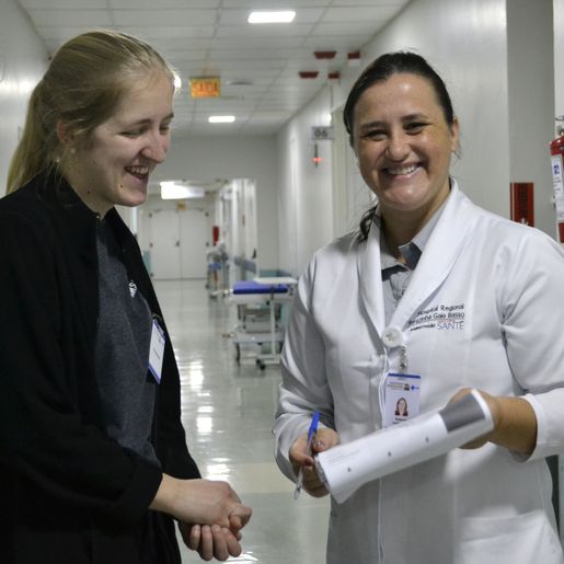 Estudante alemã faz intercâmbio no Hospital Regional de São Miguel do Oeste