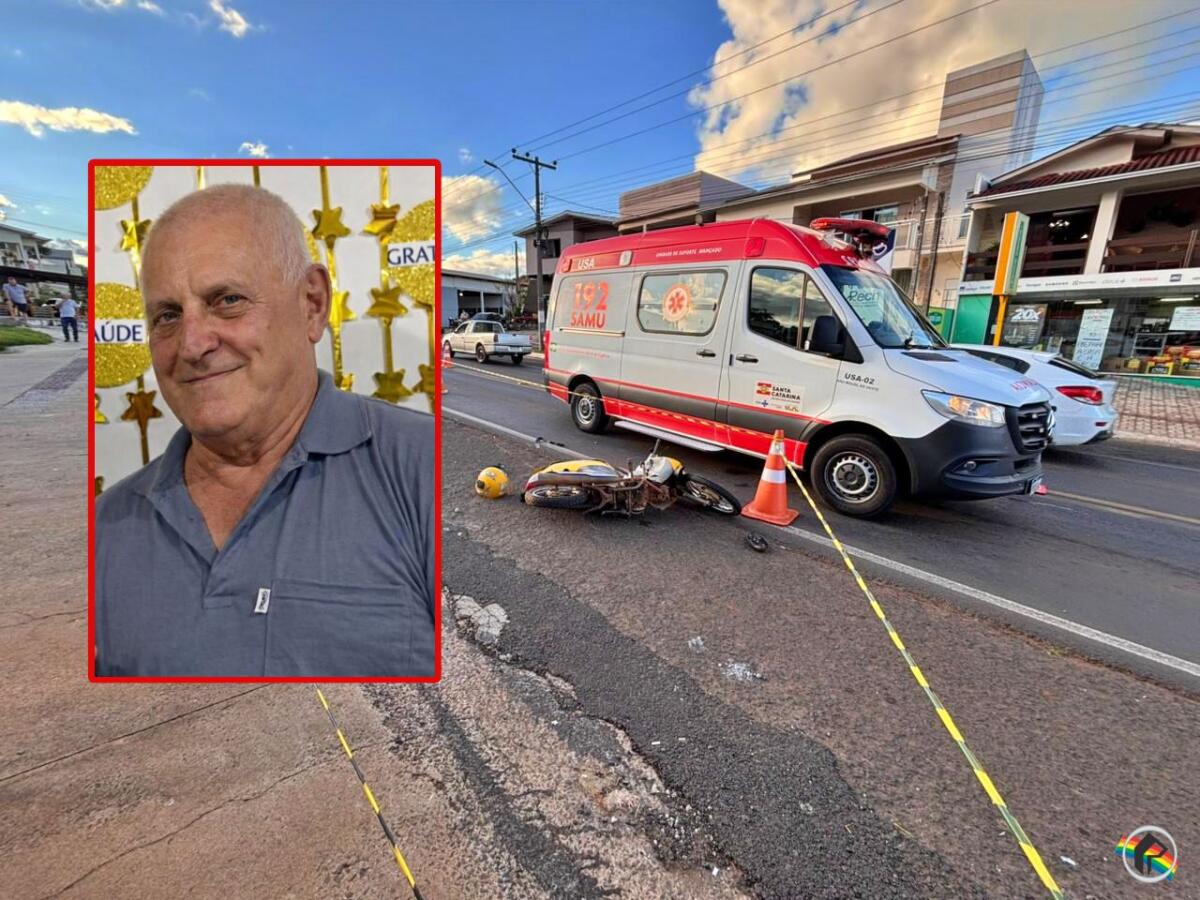 Idoso de 67 anos morre após acidente entre carro e moto no centro de Descanso