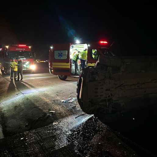 Saída de pista seguida de capotamento é registrada em São José do Cedro