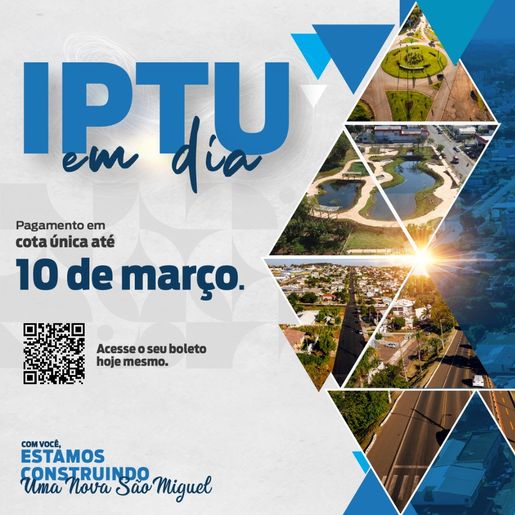 Boletos do IPTU já estão disponíveis no site do Município