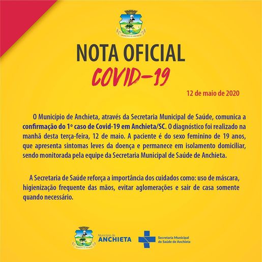 Anchieta confirma o primeiro caso de Coronavírus