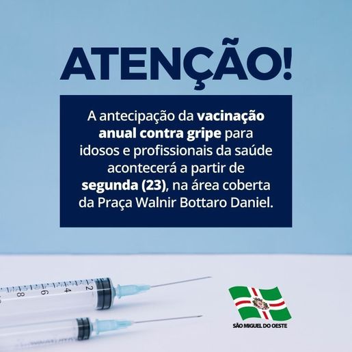 Vacinação contra gripe será antecipada para profissionais da saúde