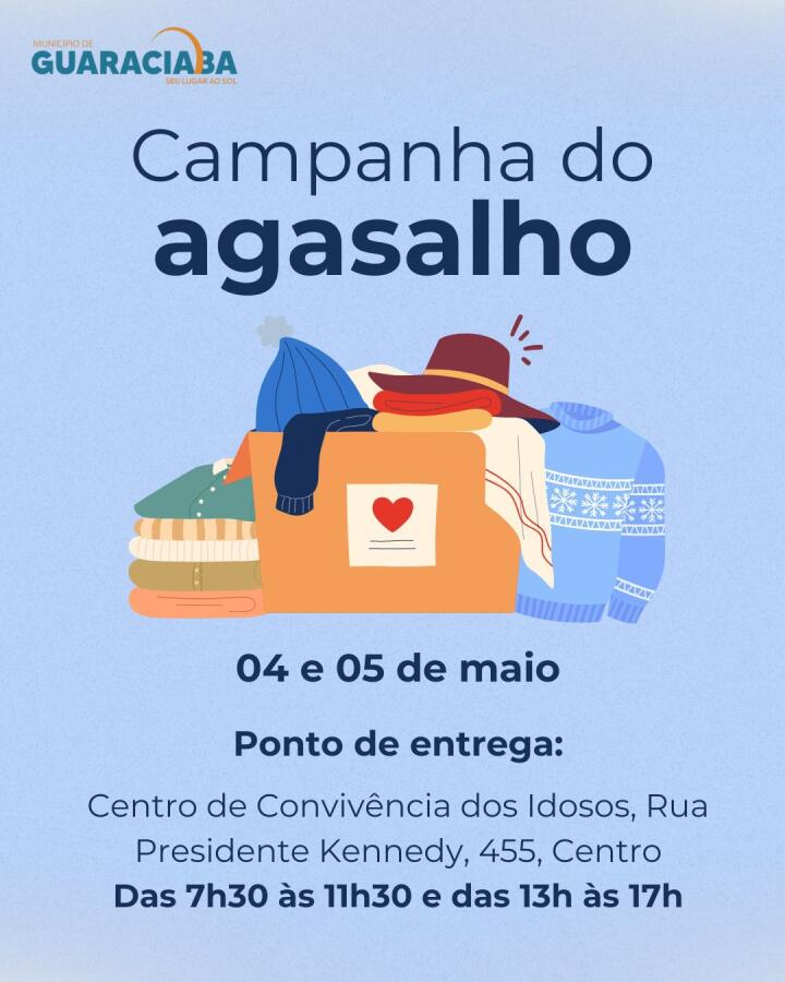 CRAS de Guaraciaba recebe grande quantidade de doações na Campanha do Agasalho
