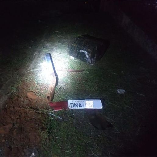 Motorista foge depois de acidente e deixa placa do carro no local