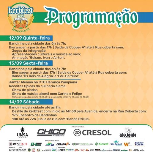 Tradicional Kerbfest será realizado em setembro, em Iporã do Oeste