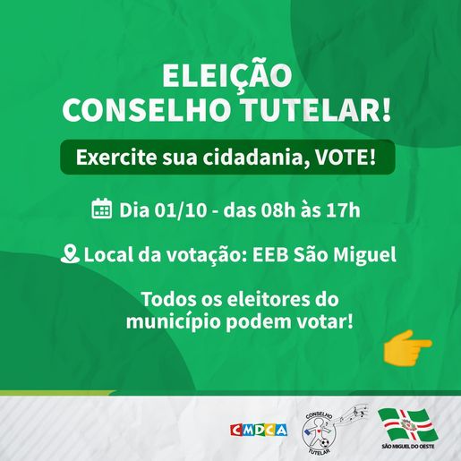 Eleições para o Conselho Tutelar acontecem neste domingo em SMO; saiba mais