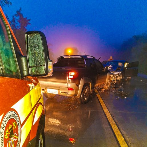 Colisão frontal deixa homem ferido na BR-163 em São José do Cedro