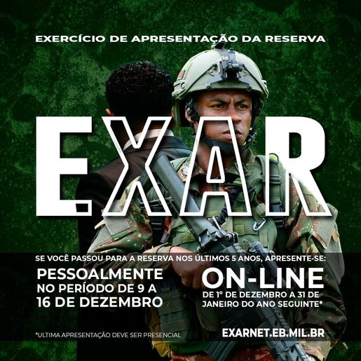 Exército convoca reservistas para apresentação em SMOeste