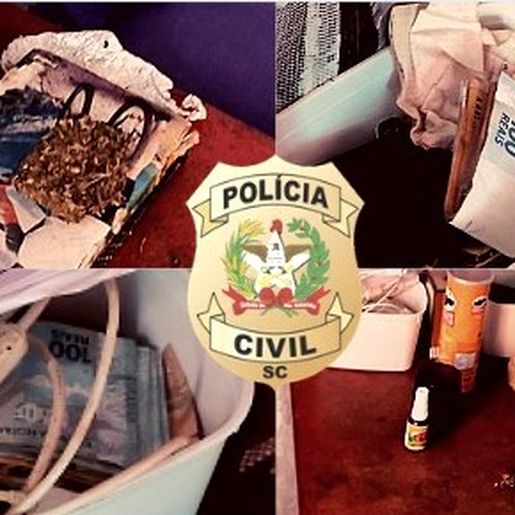 Polícia civil cumpre mandado de busca e prende homem por tráfico de droga em Campo Erê