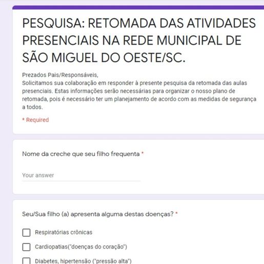 Educação de São Miguel do Oeste avalia retorno das aulas presenciais