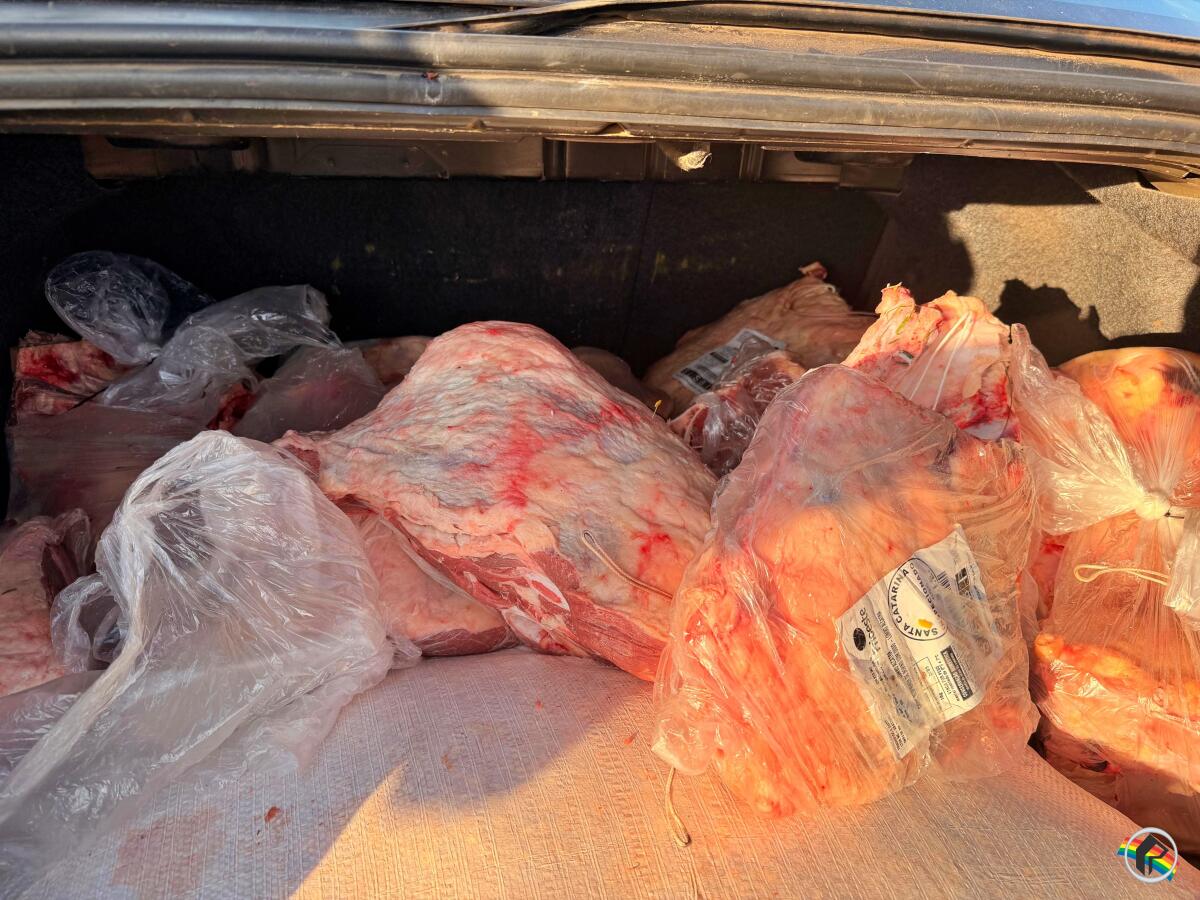 Homem é preso com mais de 100 quilos de carne no interior de São Miguel do Oeste
