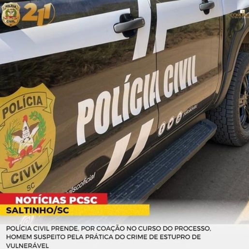 Suspeito de estupro de vulnerável é preso em Saltinho