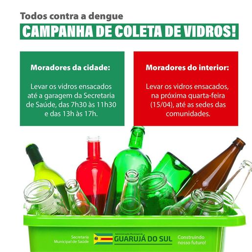 Secretaria de Saúde de Guarujá lança campanha de recolha de vidros