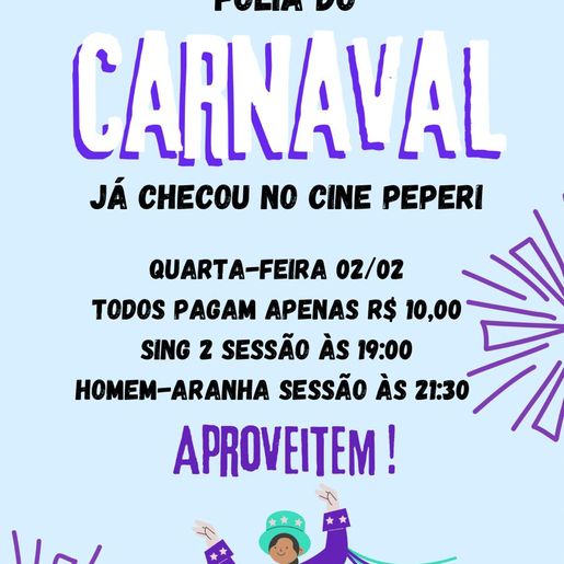 Promoção de ingressos a R$ 10,00 é nesta quarta-feira no Cine Peperi
