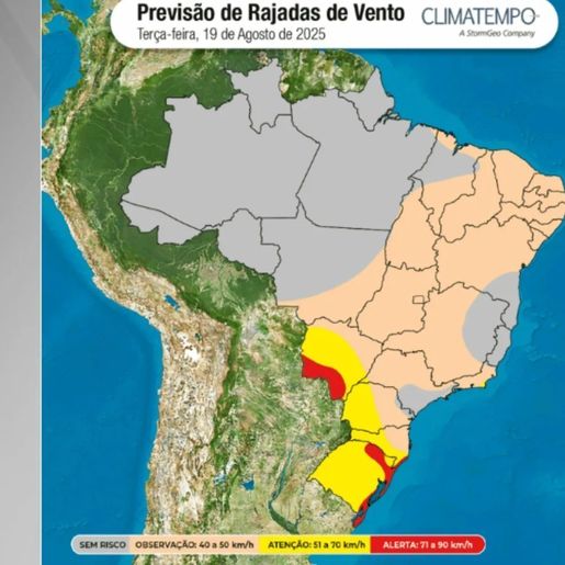 Ciclone extratropical se forma e áreas entram em alerta para ventos de até 90km/h