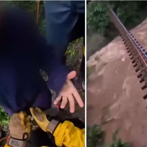 Crianças são resgatadas de área de risco atingida por chuva na Serra do RS