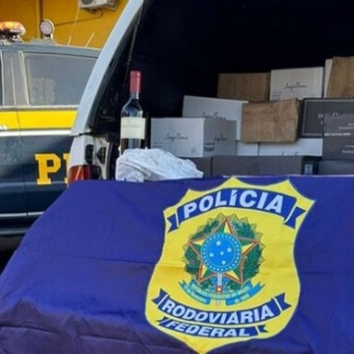 Carro de São Miguel do Oeste é apreendido com 580 garrafas de vinho na BR-282