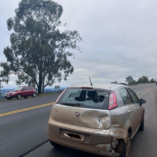 Motociclista fica ferido em colisão com carro na BR 158, em Cunha Porã
