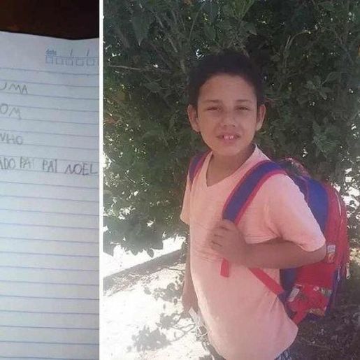 Em carta ao ‘Papai Noel’, menino pede carne para assar no Natal