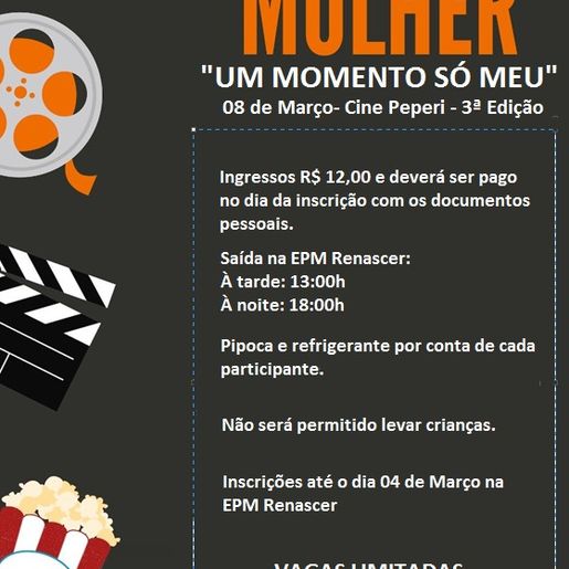 Cine Mulher marca abertura do calendário de ações alusivas ao dia 8 de março