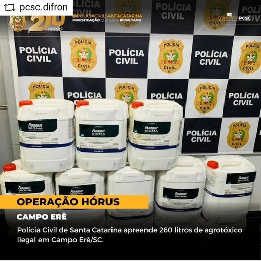 Mais de 250 litros de agrotóxicos contrabandeados são apreendidos em Campo Erê