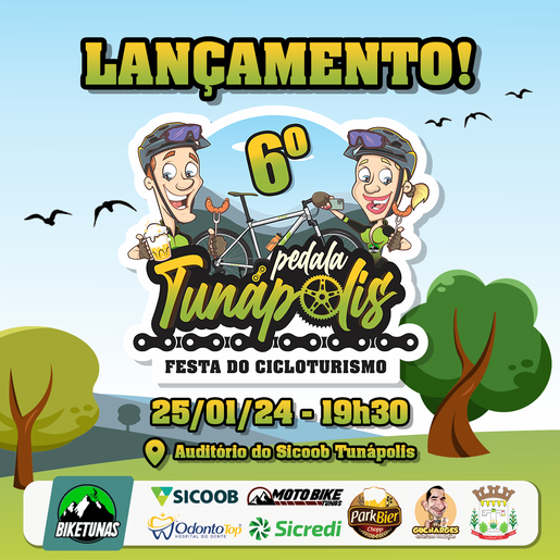 Lançamento do 6º Pedala Tunápolis será nesta quinta-feira