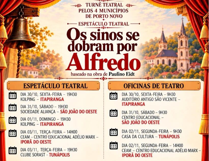 Companhia abre inscrições para oficinas de teatro em Itapiranga
