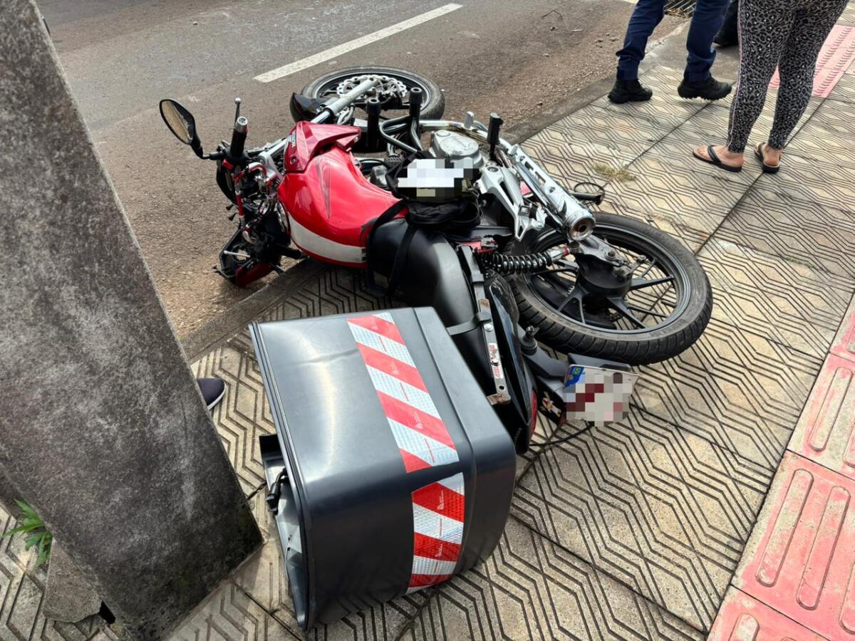 Motociclista fica ferido em acidente no bairro São Jorge, em São Miguel do Oeste