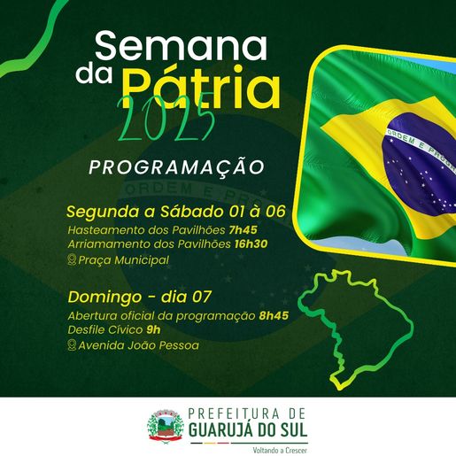 Guarujá do Sul celebra a independência do Brasil com semana da pátria cívica e cultural