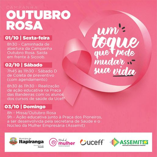 Campanha de prevenção ao câncer terá três dias de ações em Itapiranga