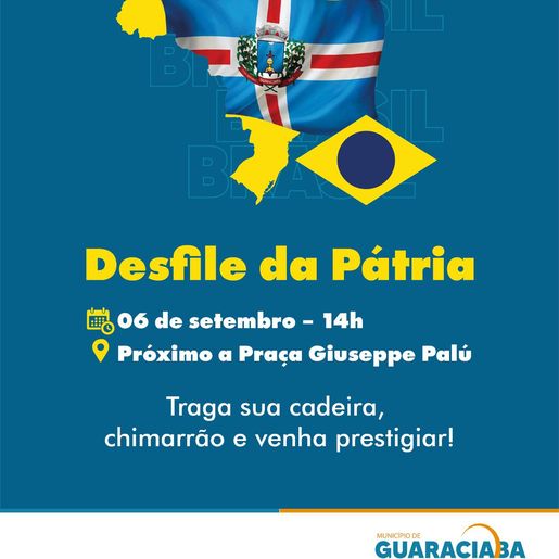 Mais de 30 entidades estão confirmadas para o Desfile Cívico em Guaraciaba