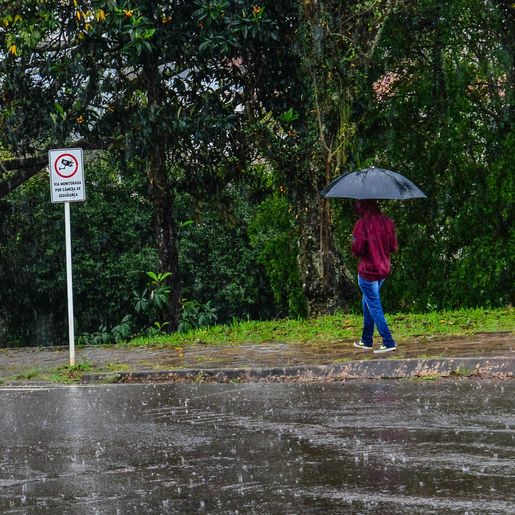 Chuva intensa causa estragos e risco alto para desastres segue em SC