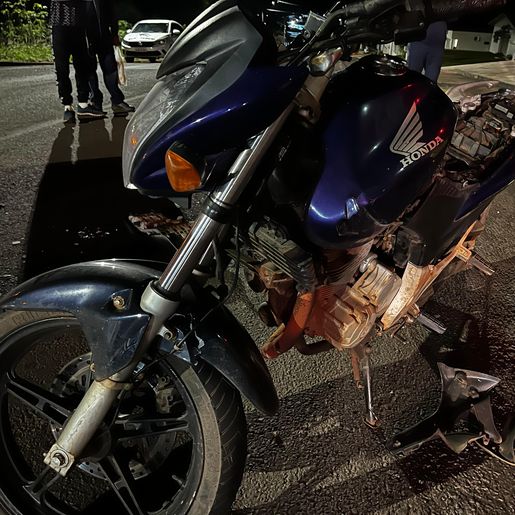 Motociclista fica ferido em acidente no Bairro São Jorge, em SMOeste