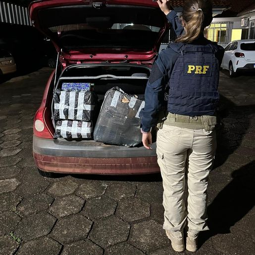 PRF realiza apreensão de 52 kg de maconha na BR-282