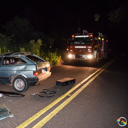 VÍDEO: Saída de pista na SC-492 deixa homem ferido em Bandeirante