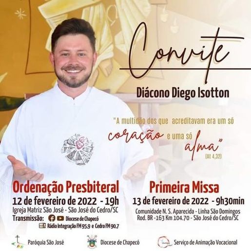 Igreja Matriz São José realiza ordenação presbiteral em fevereiro