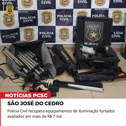 PC recupera equipamentos de iluminação furtados em SJCedro