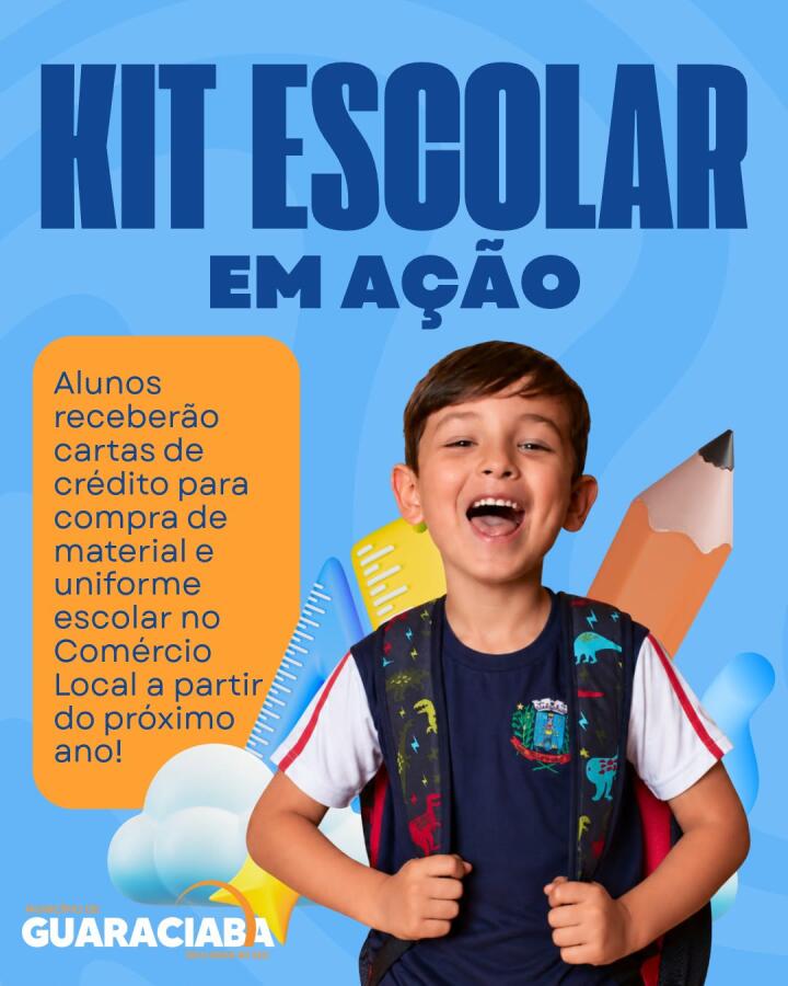 Guaraciaba vai distribuir créditos para compra de materiais escolares e uniformes em 2027