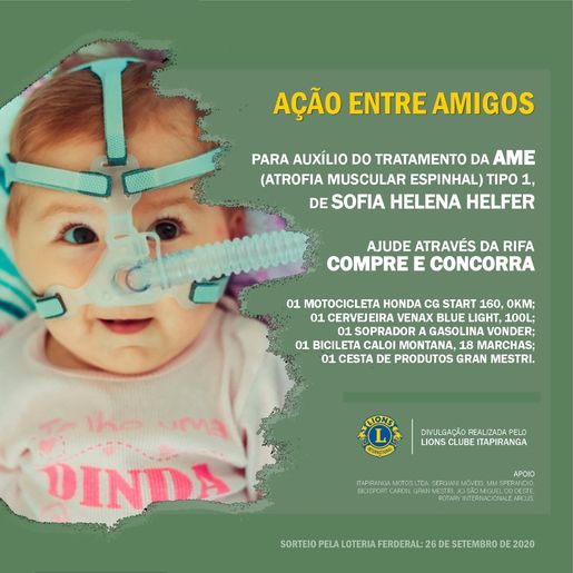 Lions Clube de Itapiranga participa de campanha em benefício a Sofia Helena