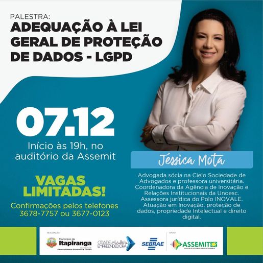 Parceria com Sebrae viabiliza evento sobre proteção de dados