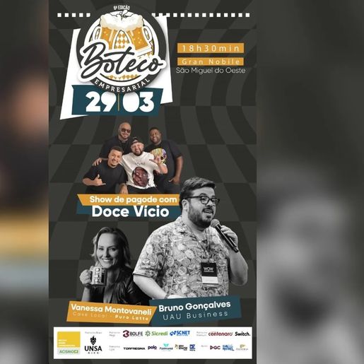 Boteco Empresarial promete reunir empresários neste sábado em São Miguel