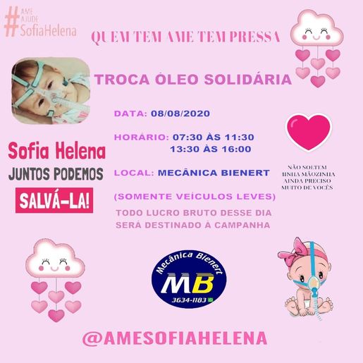 Empresa de Iporã do Oeste promove ação solidária em prol da menina Sofia Helena